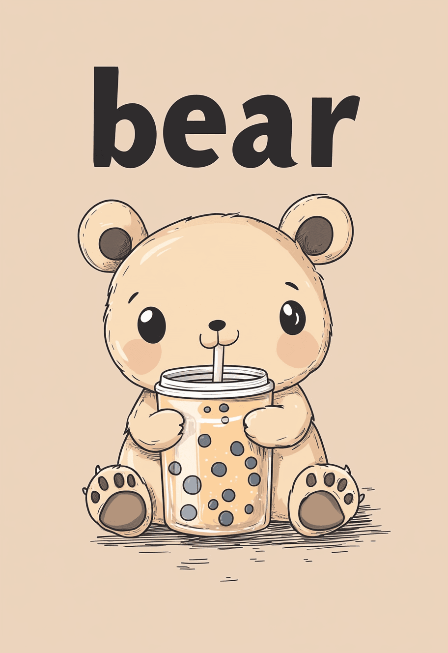 Milk Tea Pals original repeating artwork