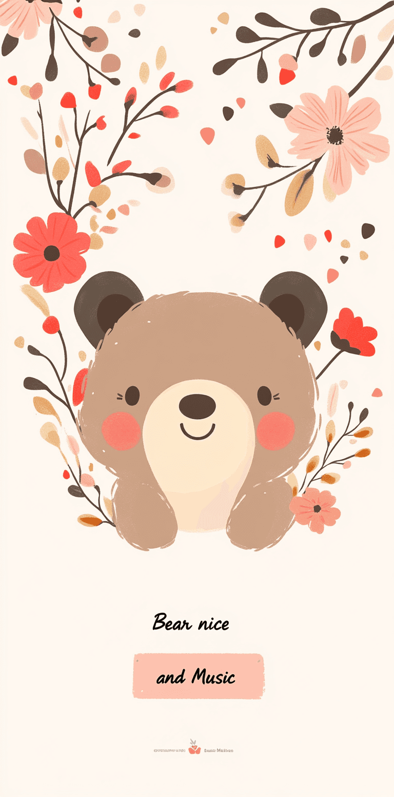 Cute Bear Neon original repeating artwork