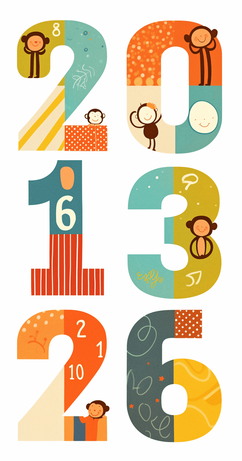 Cartoon Cartoon Number Bop original repeating artwork