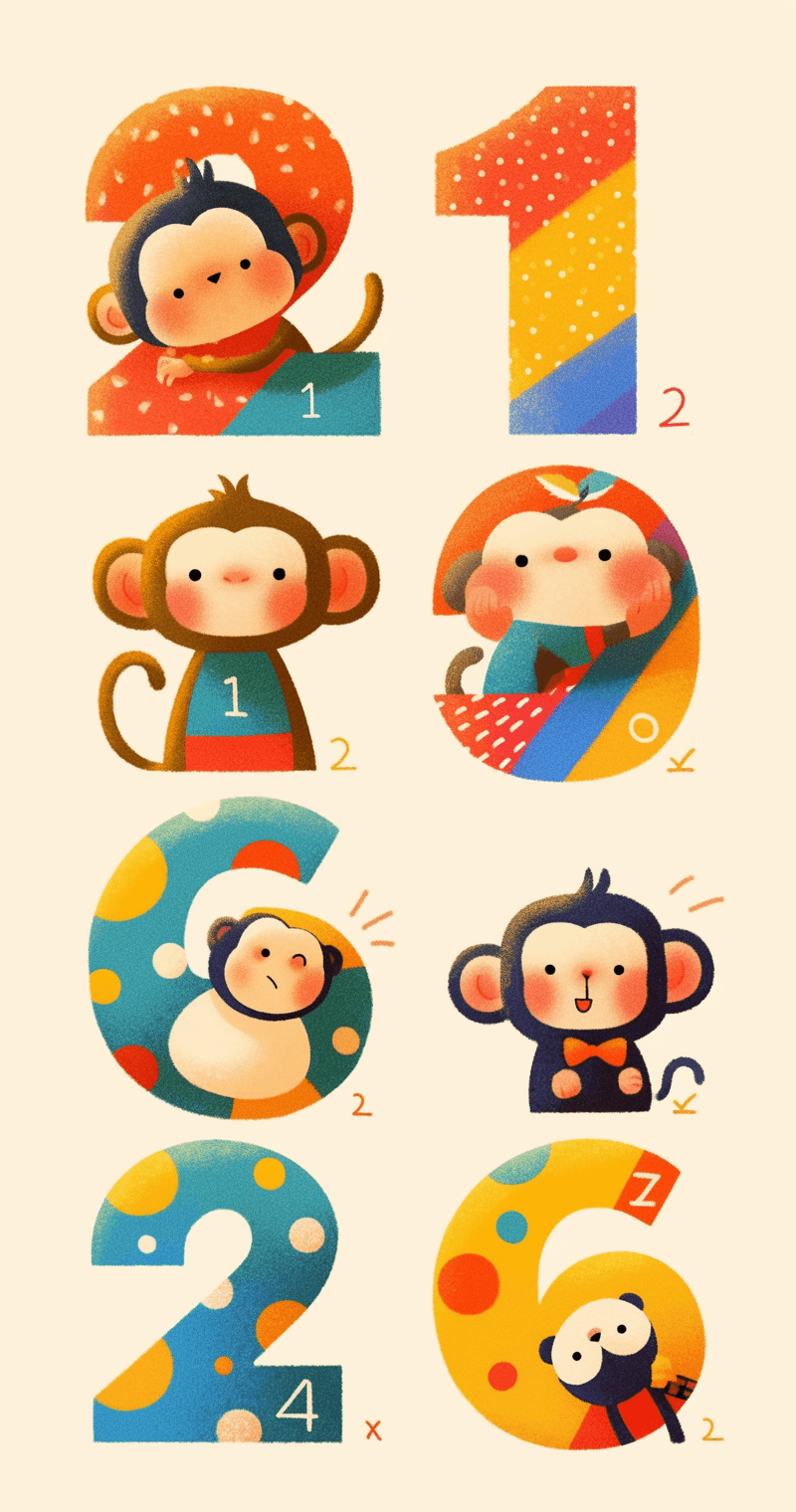 Cartoon Cartoon Number Hue original repeating artwork