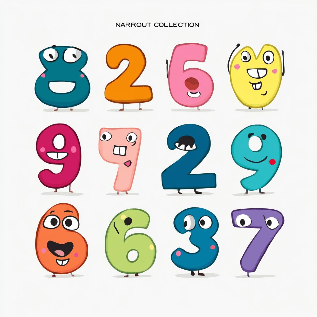Cartoon Cartoon Number Flow original repeating artwork