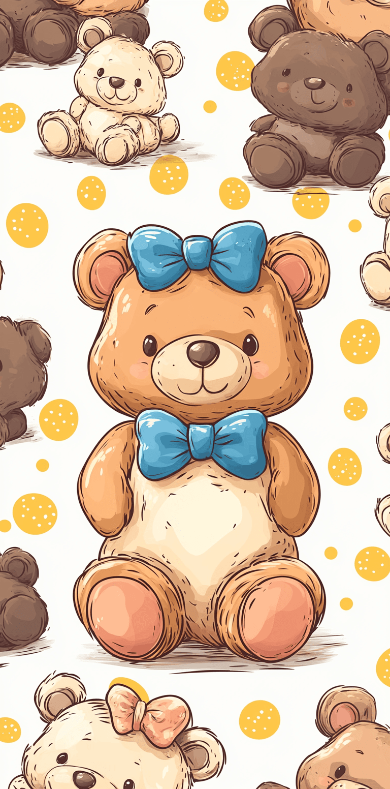 Cute Bear Label original repeating artwork