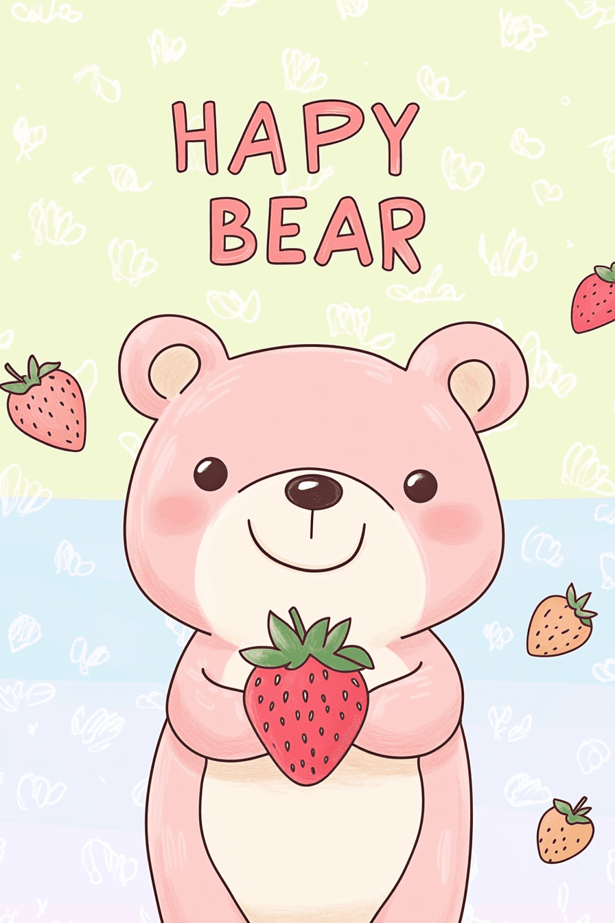 Cute Bear Track original repeating artwork