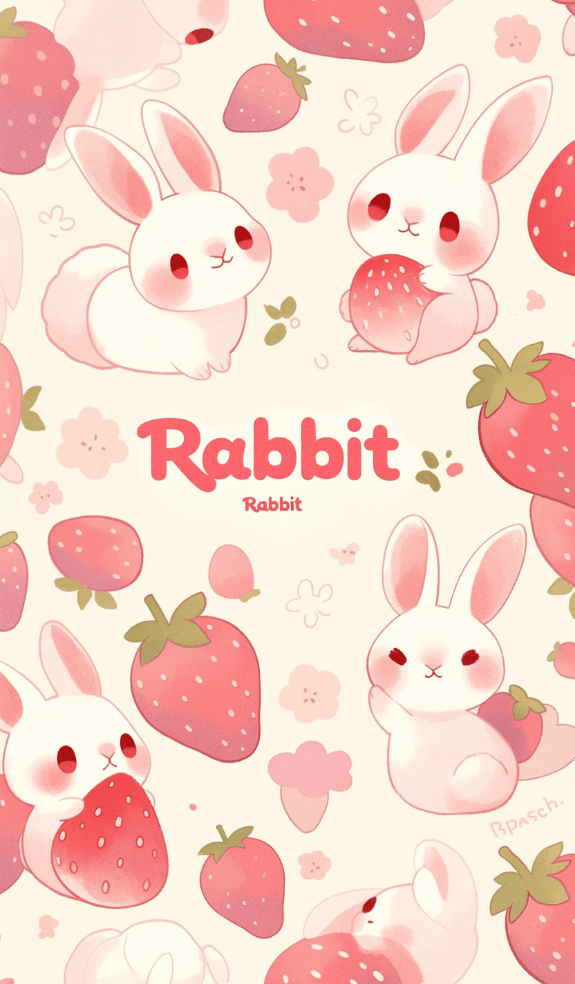 Cartoon Bunny Gang original repeating artwork