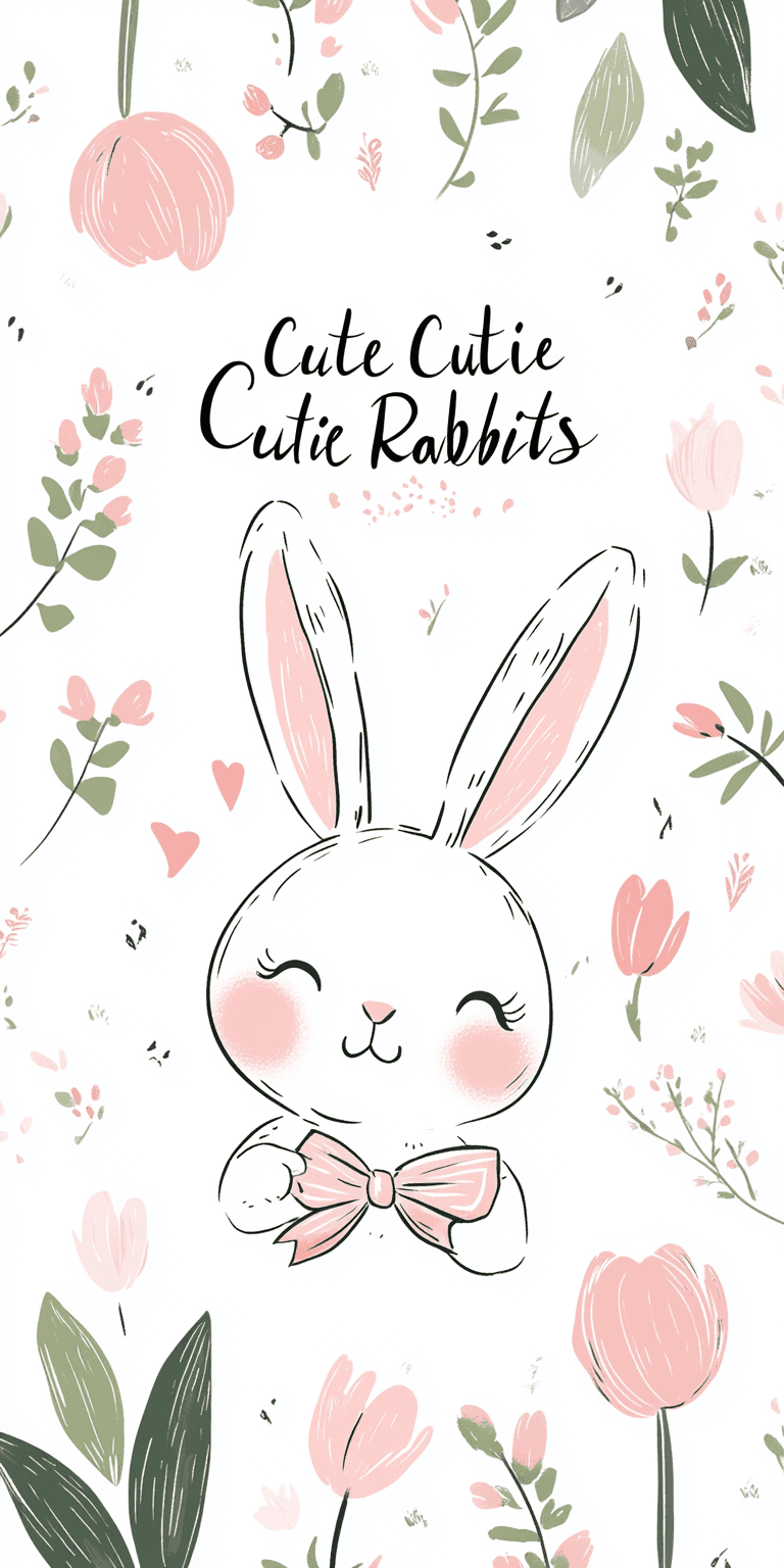 Cartoon Bunny Pals original repeating artwork