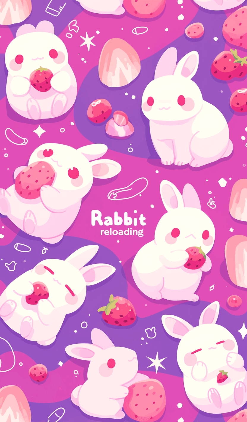 Cartoon Bunny Picnic original repeating artwork