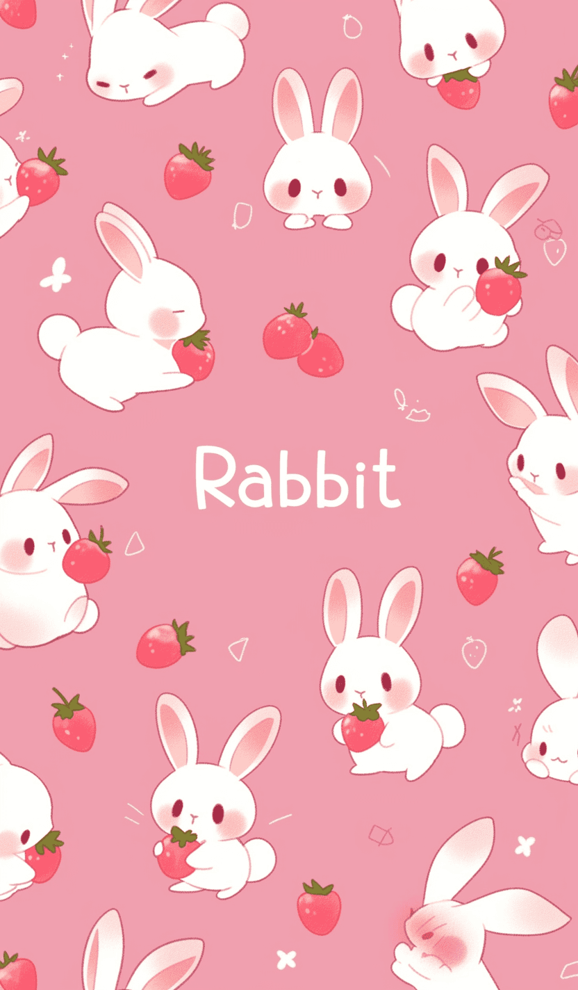Cartoon Bunny Parade original repeating artwork