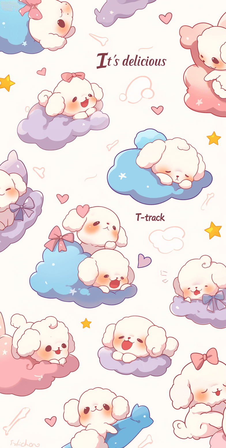 Cute Puppy Path original repeating artwork