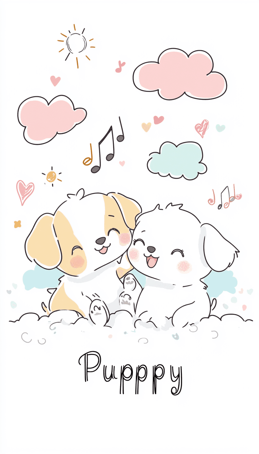 Cute Puppy Grow original repeating artwork