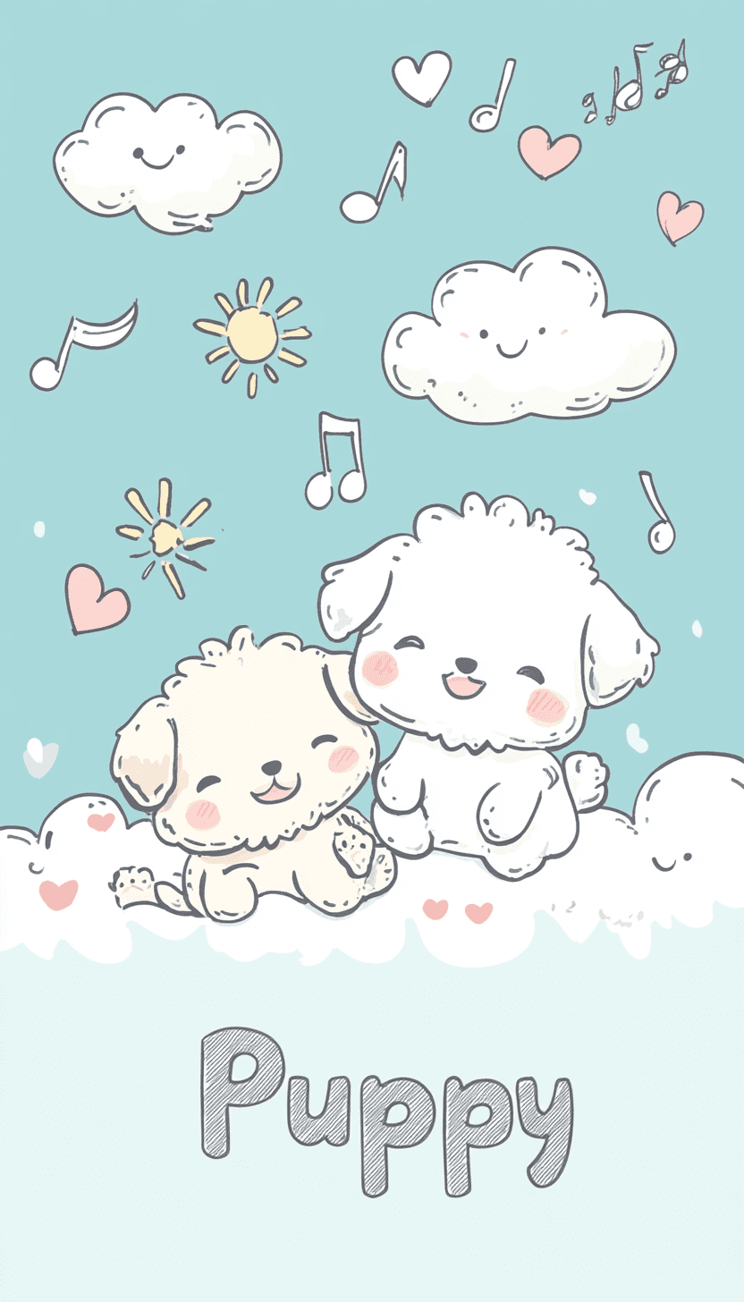 Cute Puppy Slide original repeating artwork