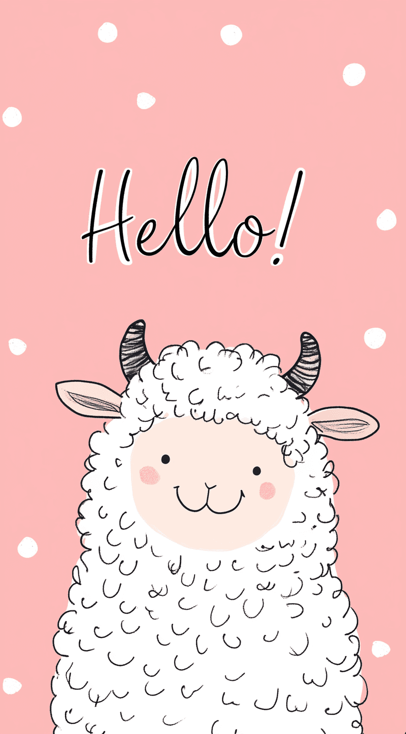 Cute Sheep Party original repeating artwork