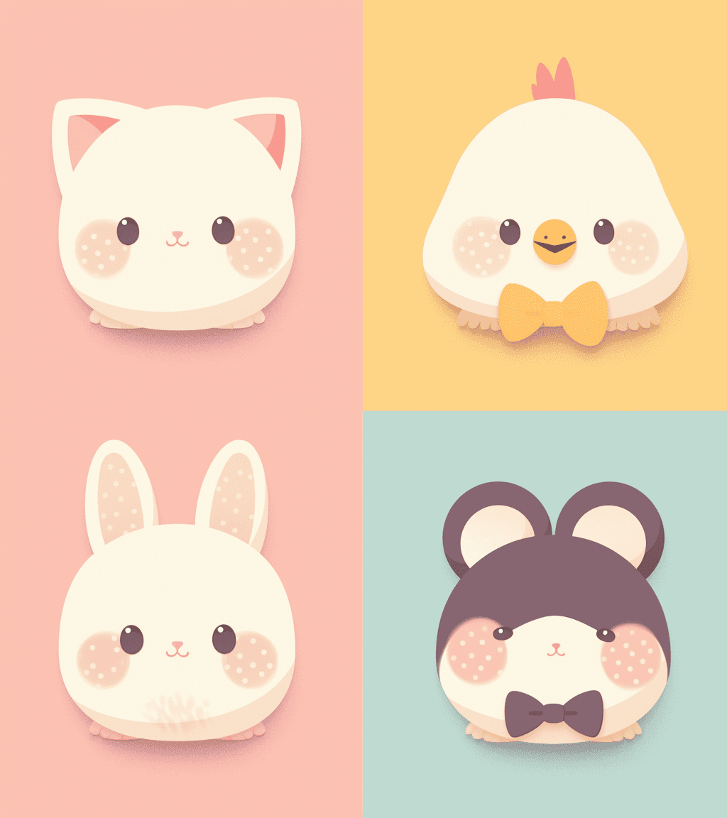 Cute Animals Neon original repeating artwork