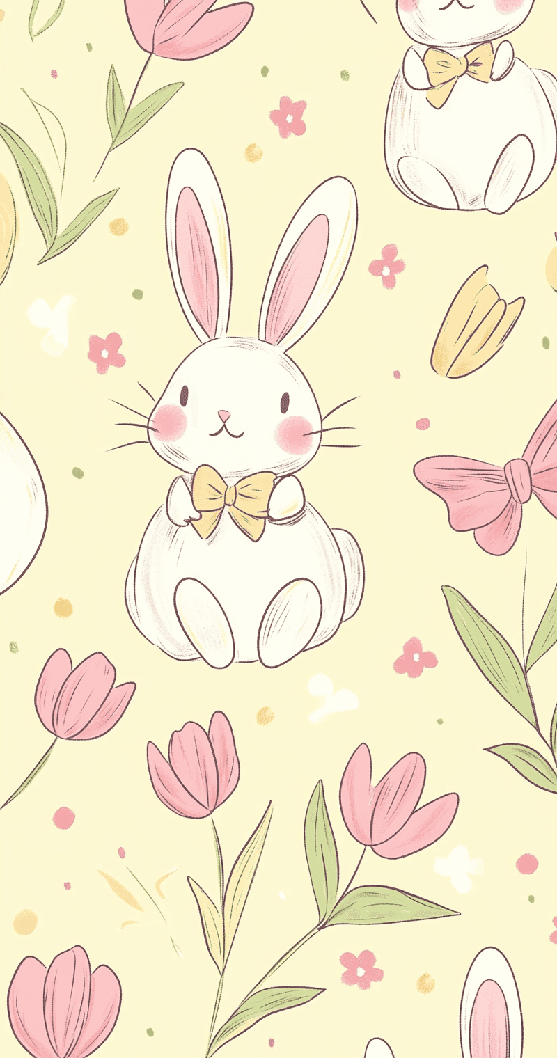 Cute Bunny Midnight original repeating artwork