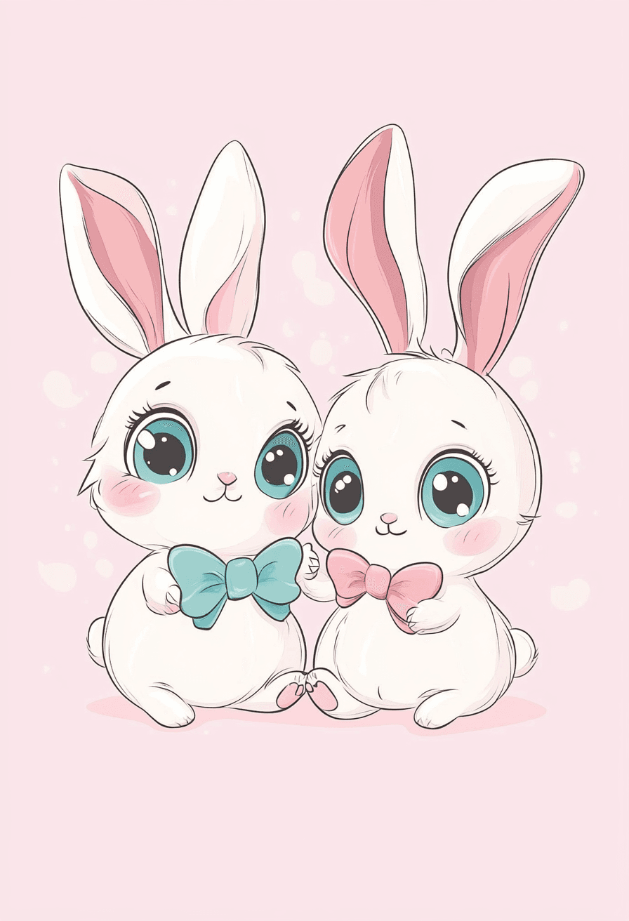Cute Bunny Bounce original repeating artwork