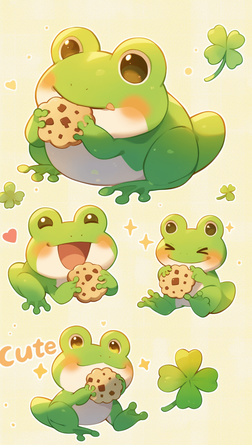 Cute Frog Club original repeating artwork