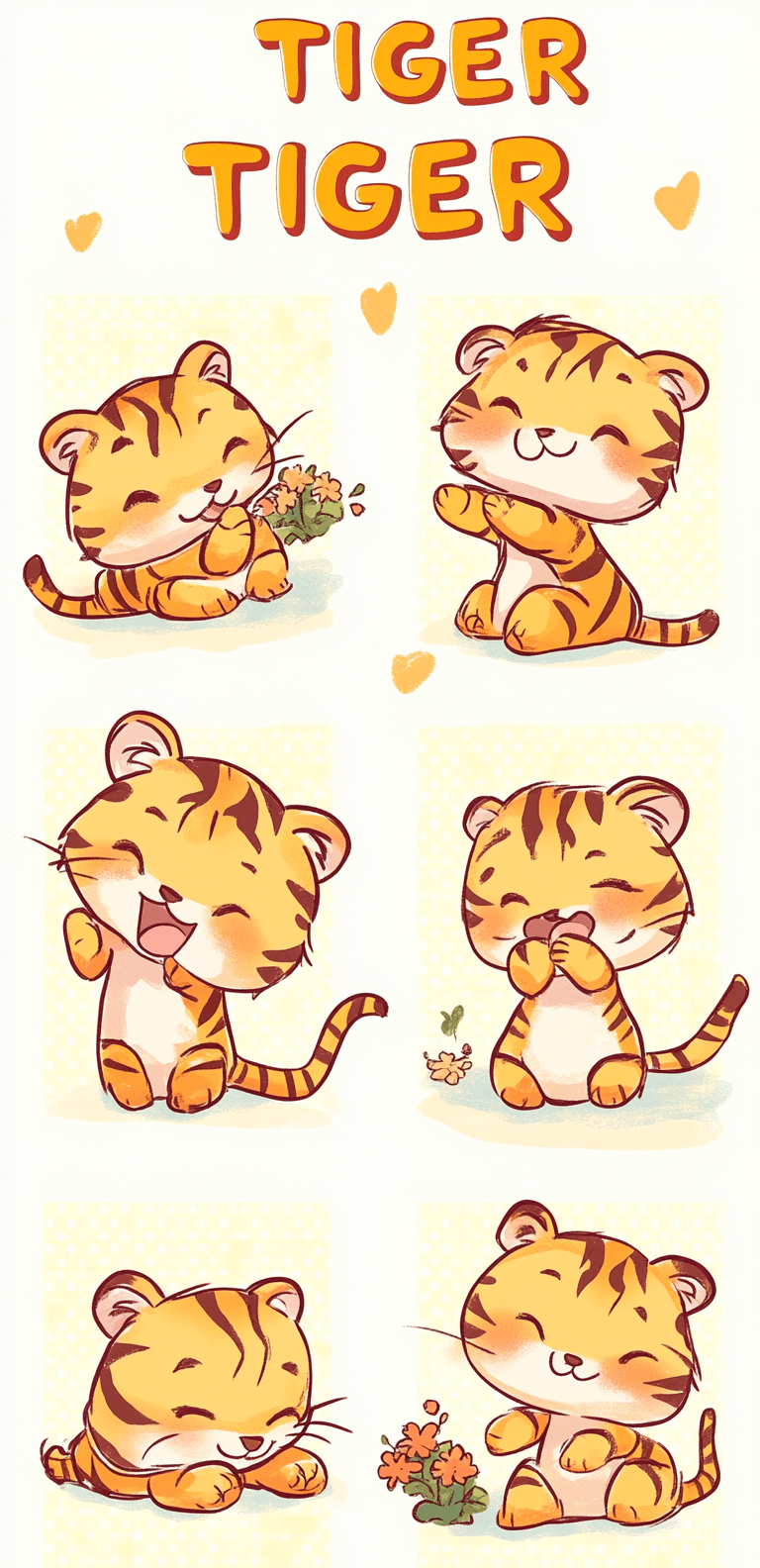 Cute Tiger original repeating artwork