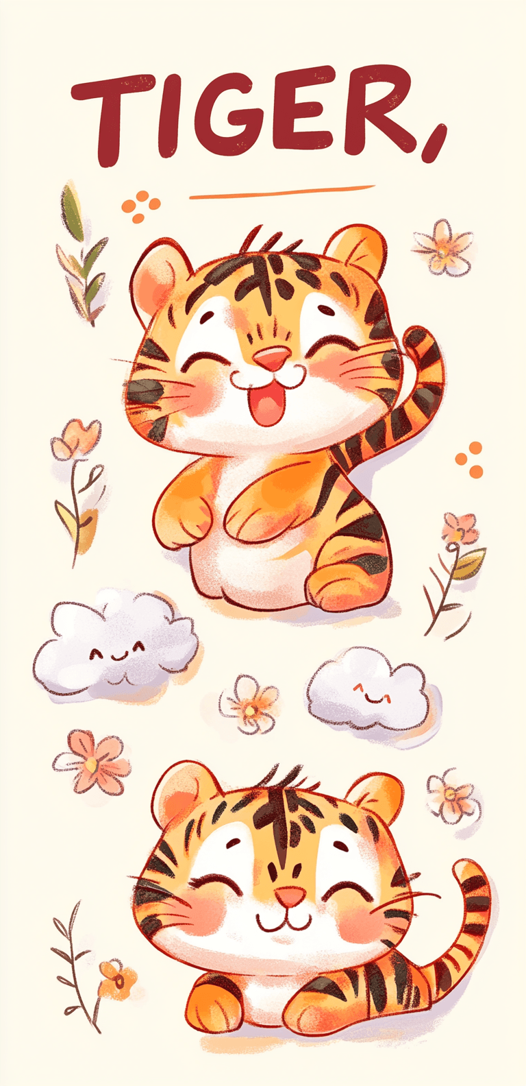Cute Tiger Tribe original repeating artwork