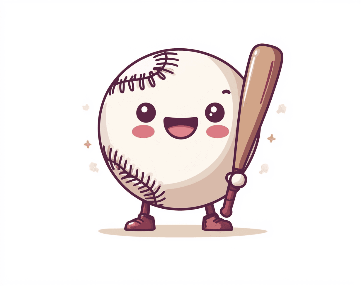 Cartoon Baseball Slide original repeating artwork