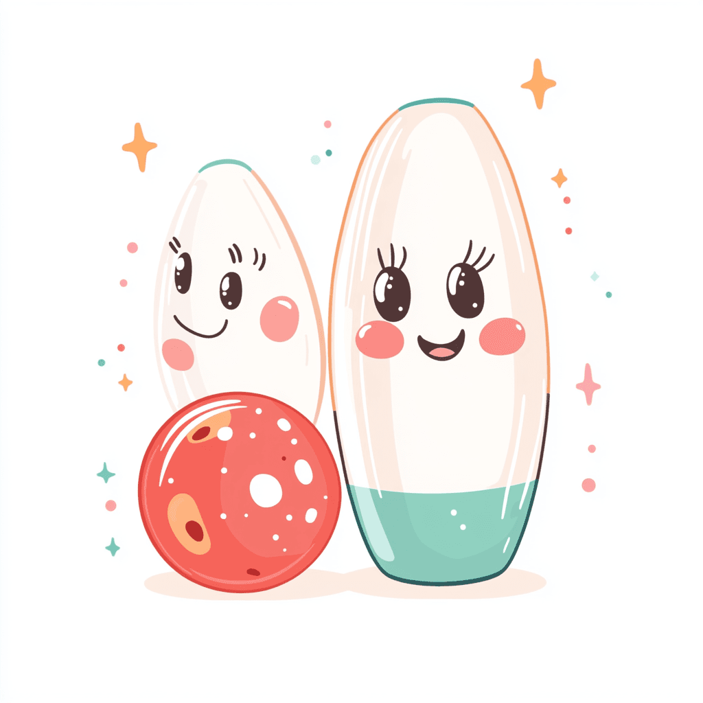 Cartoon Bowling Kick original repeating artwork