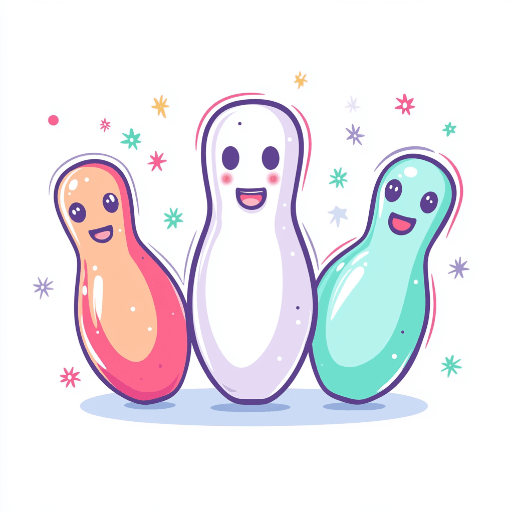 Cartoon Bowling Duo original repeating artwork