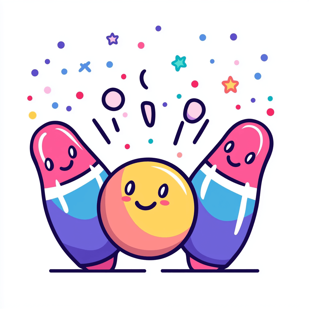 Cartoon Bowling Pastel original repeating artwork