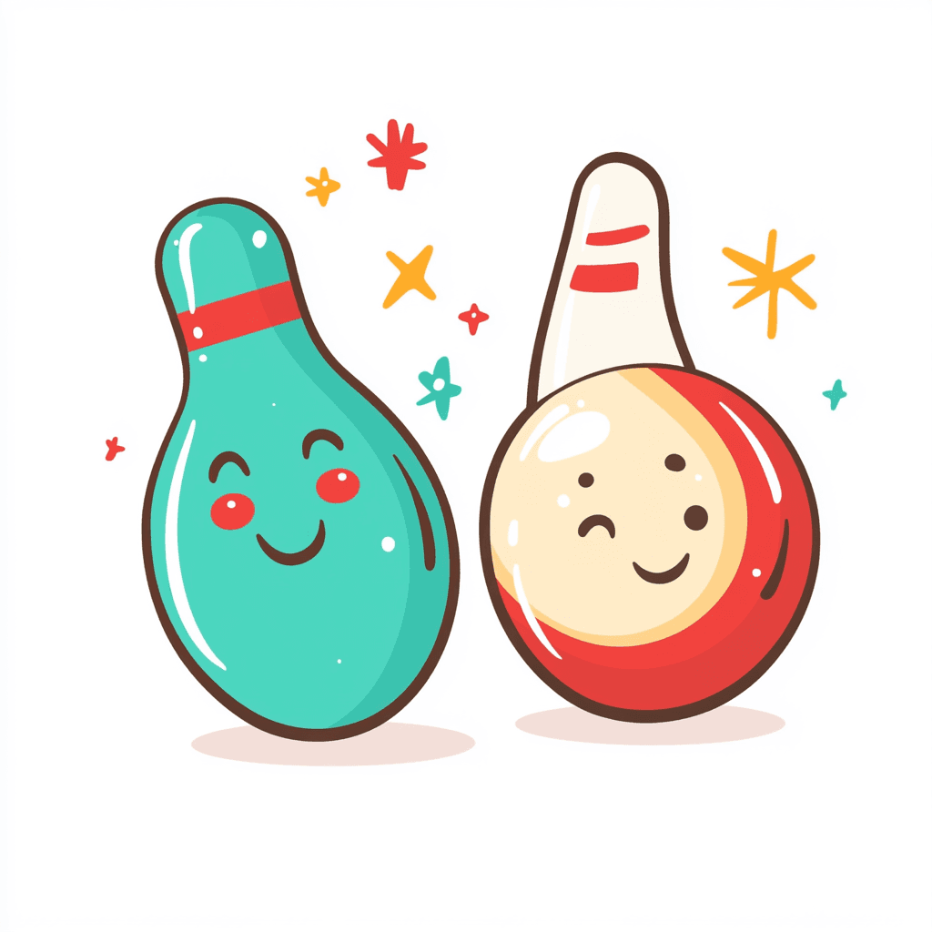 Cartoon Bowling Tribe original repeating artwork