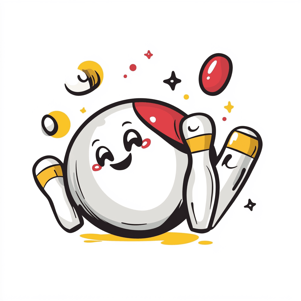 Cartoon Bowling Spin original repeating artwork