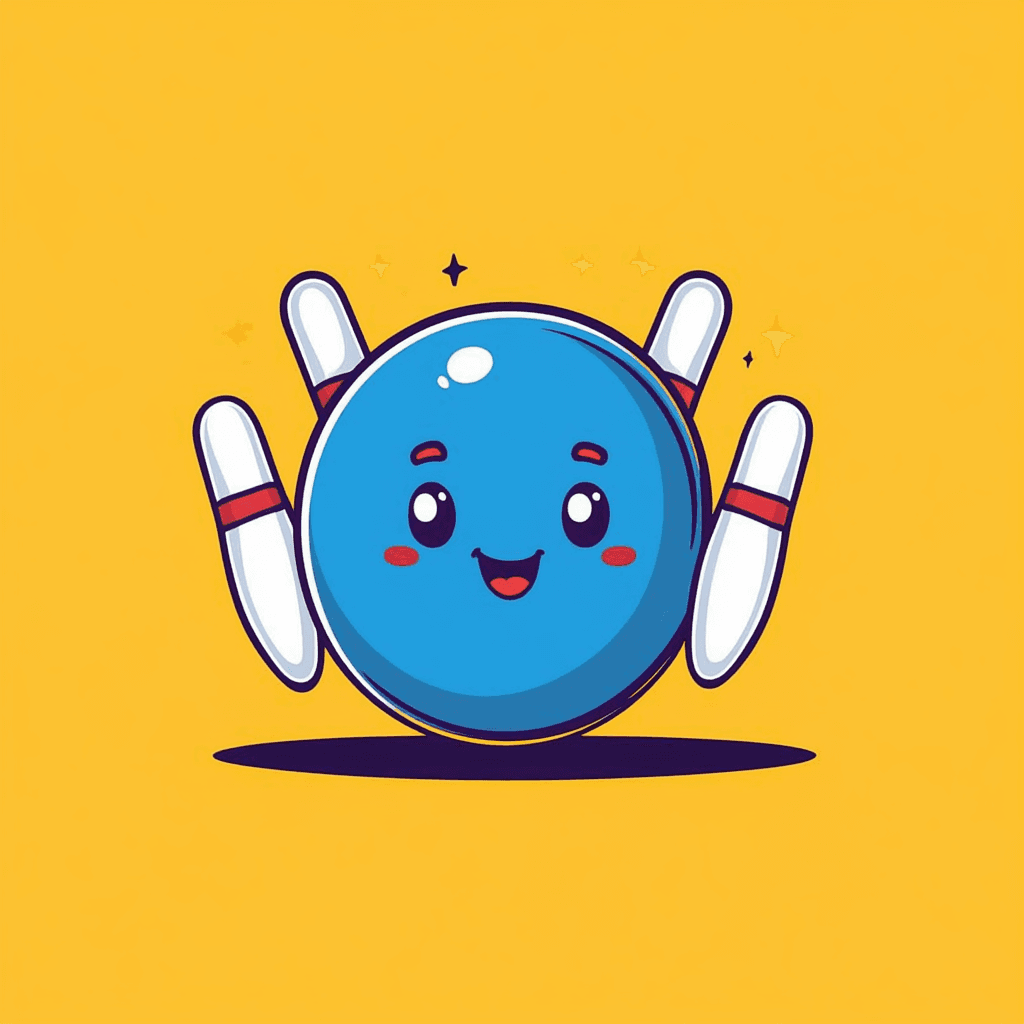 Cartoon Bowling Gang original repeating artwork