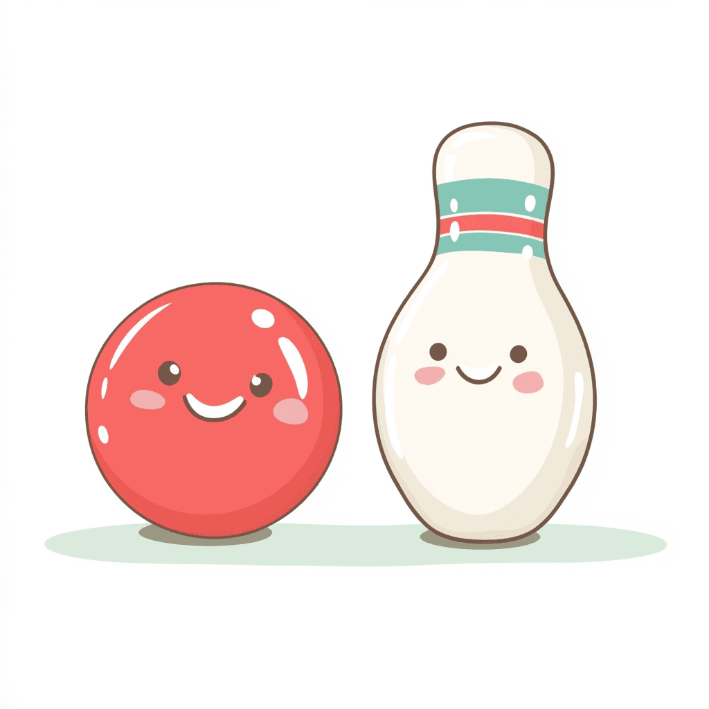 Cartoon Bowling Picnic original repeating artwork