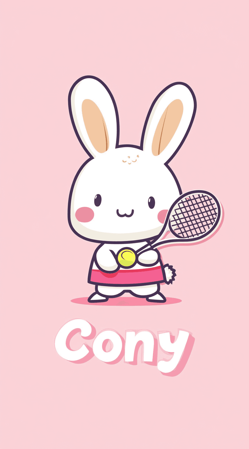 Cartoon Tennis Bop original repeating artwork