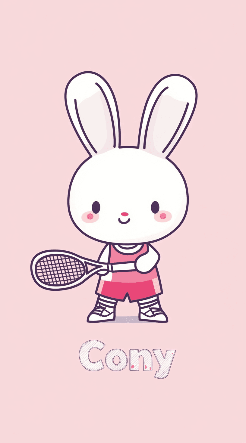 Cartoon Tennis Kick original repeating artwork