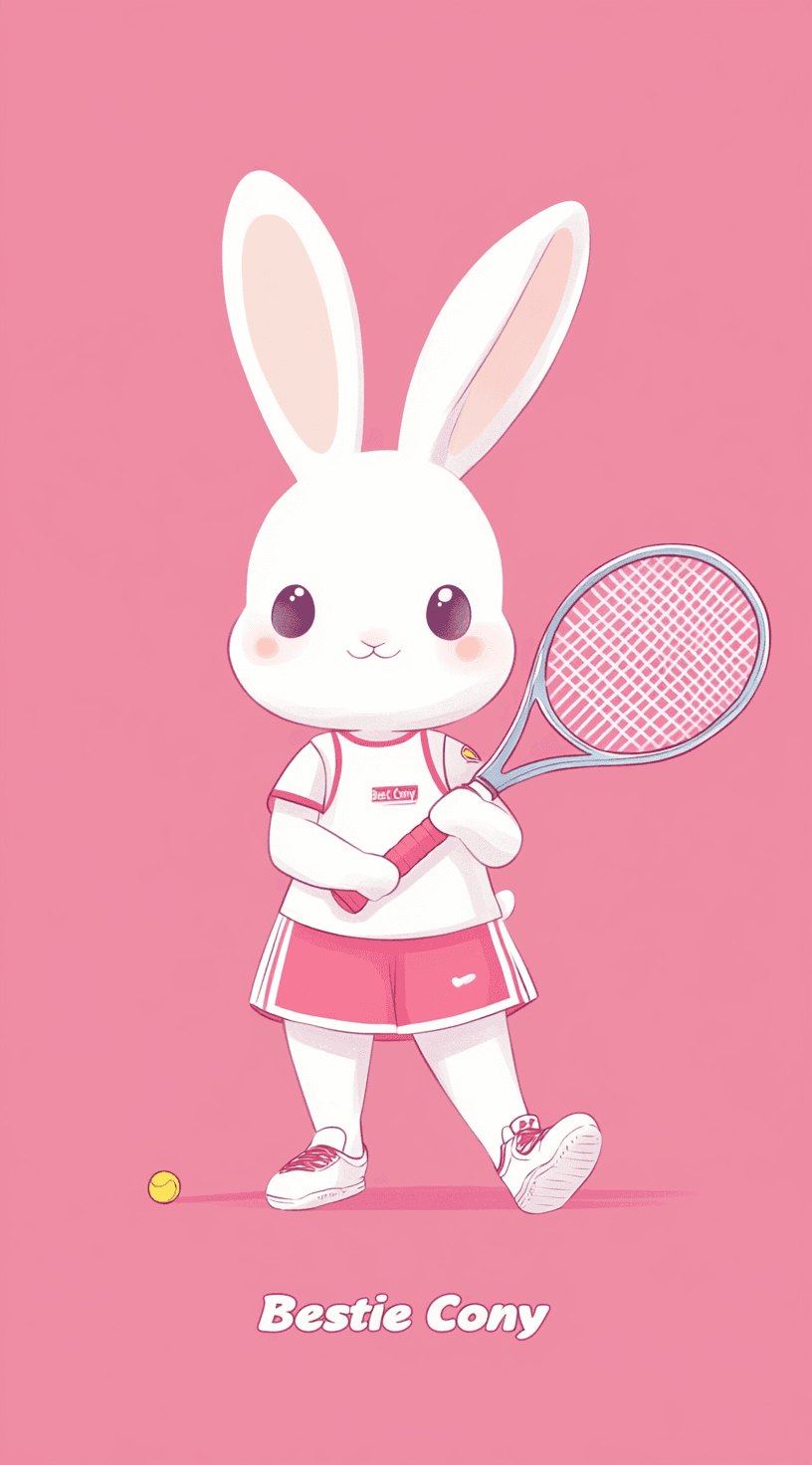 Cartoon Tennis Rhythm original repeating artwork