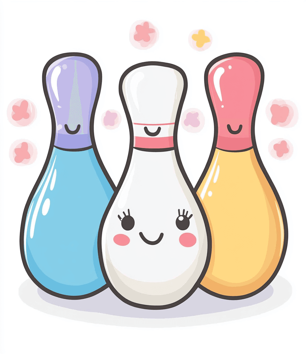 Cartoon Bowling Pals original repeating artwork