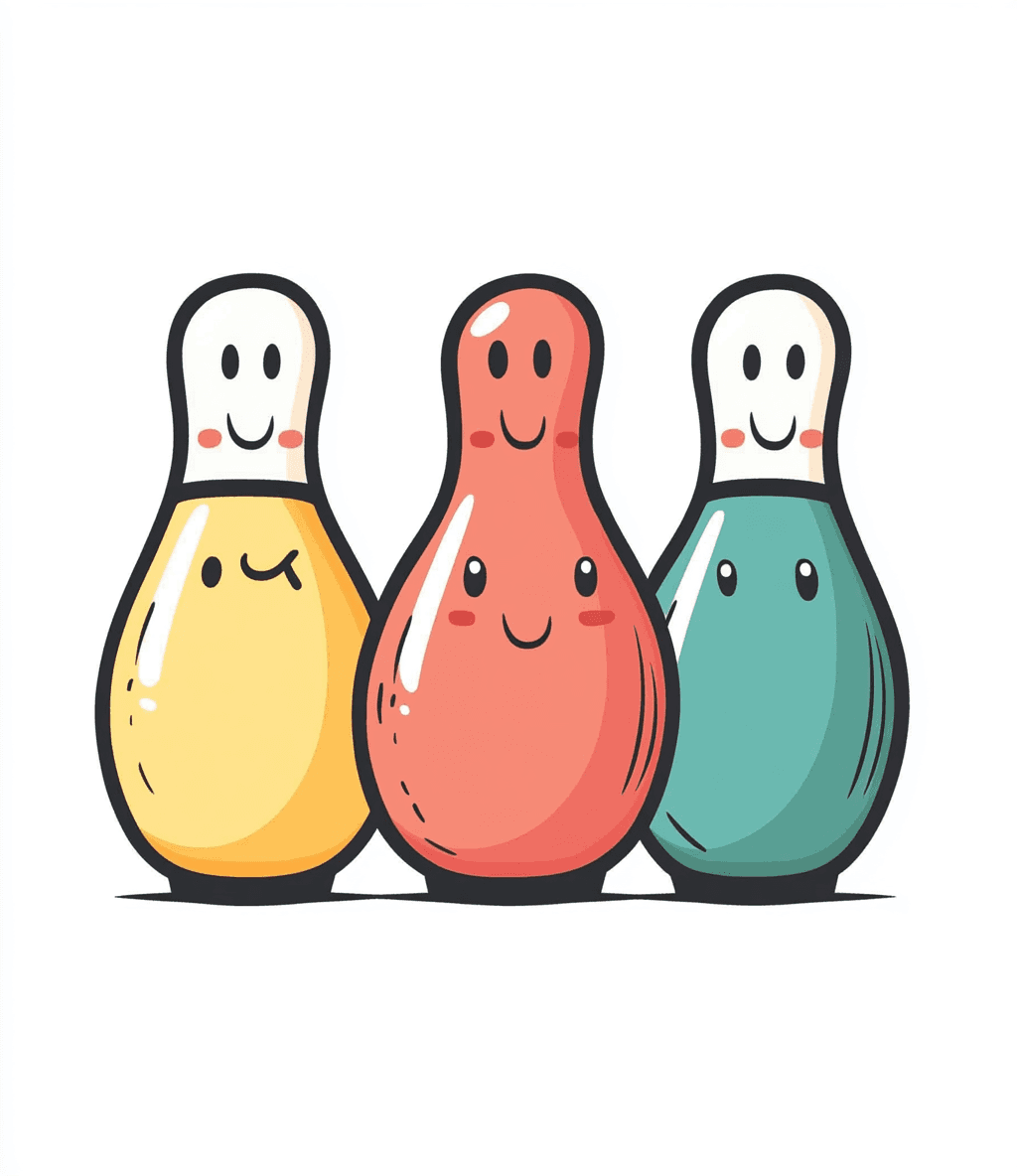 Cartoon Bowling Shine original repeating artwork