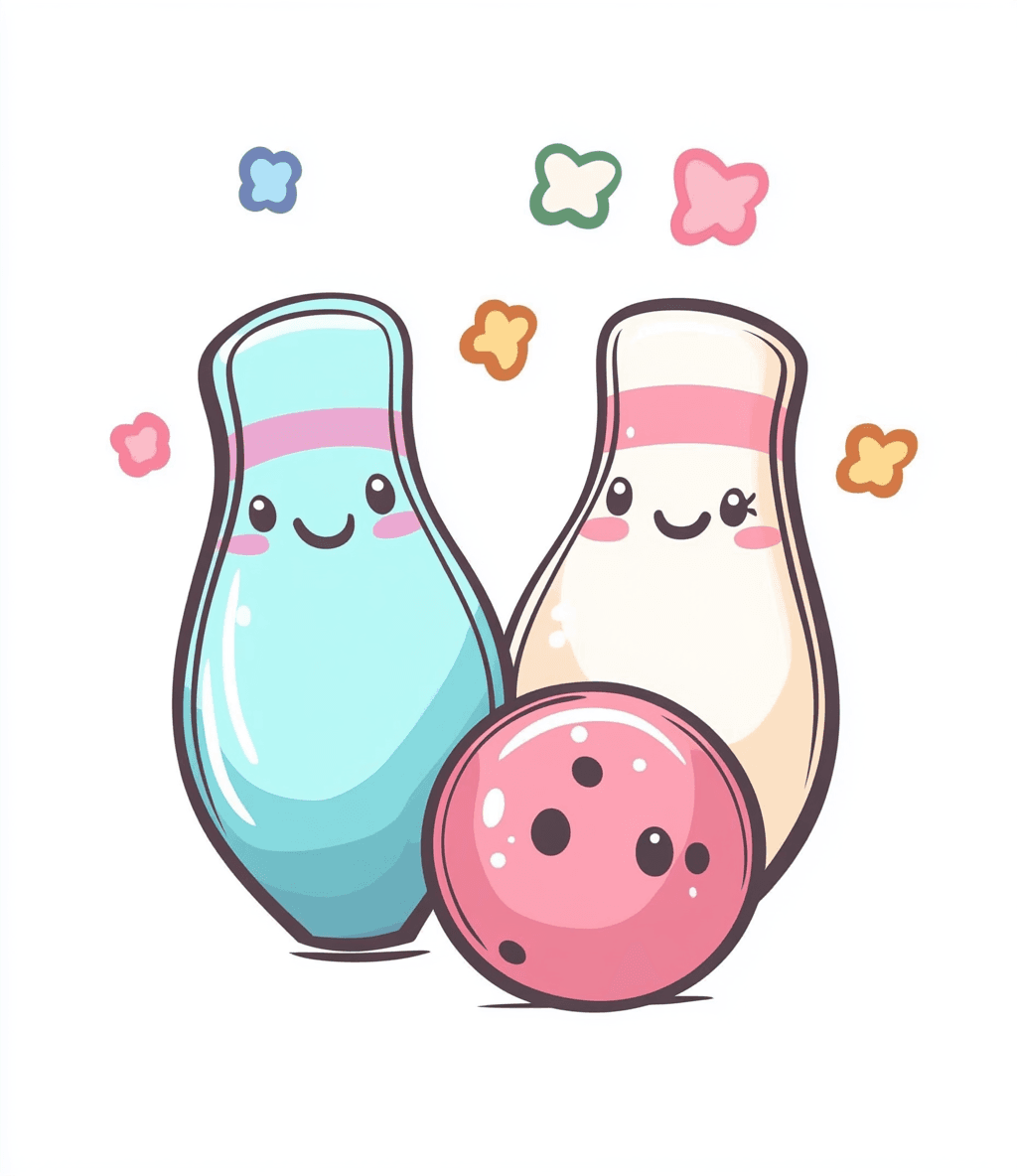 Cartoon Bowling Groove original repeating artwork