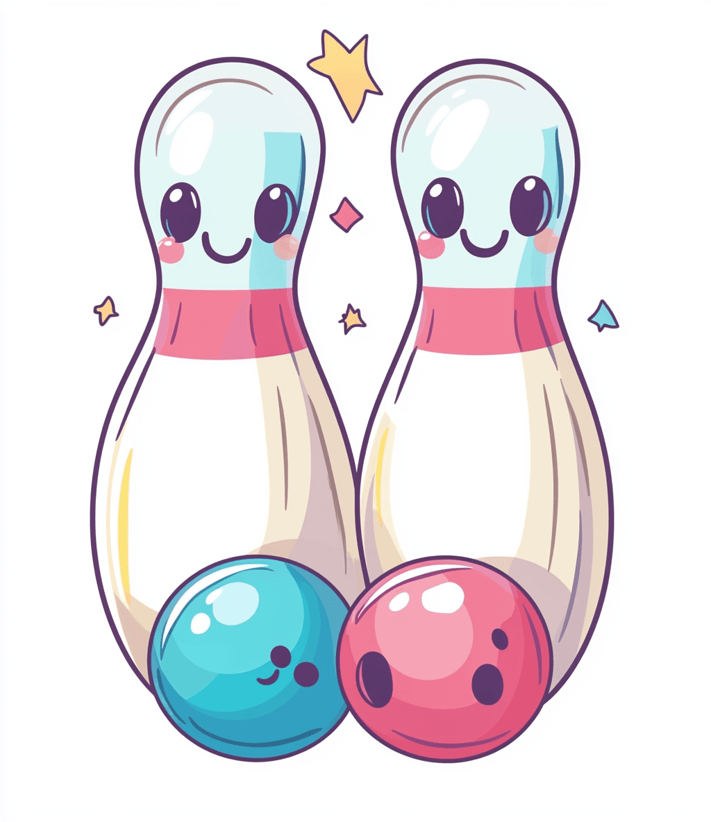 Cartoon Bowling Rush original repeating artwork