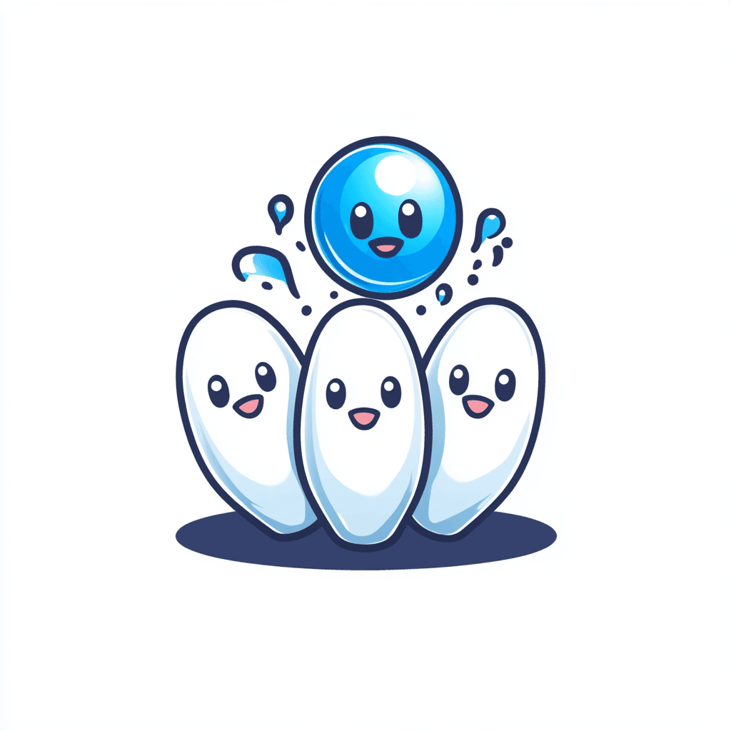 Cartoon Bowling Party original repeating artwork