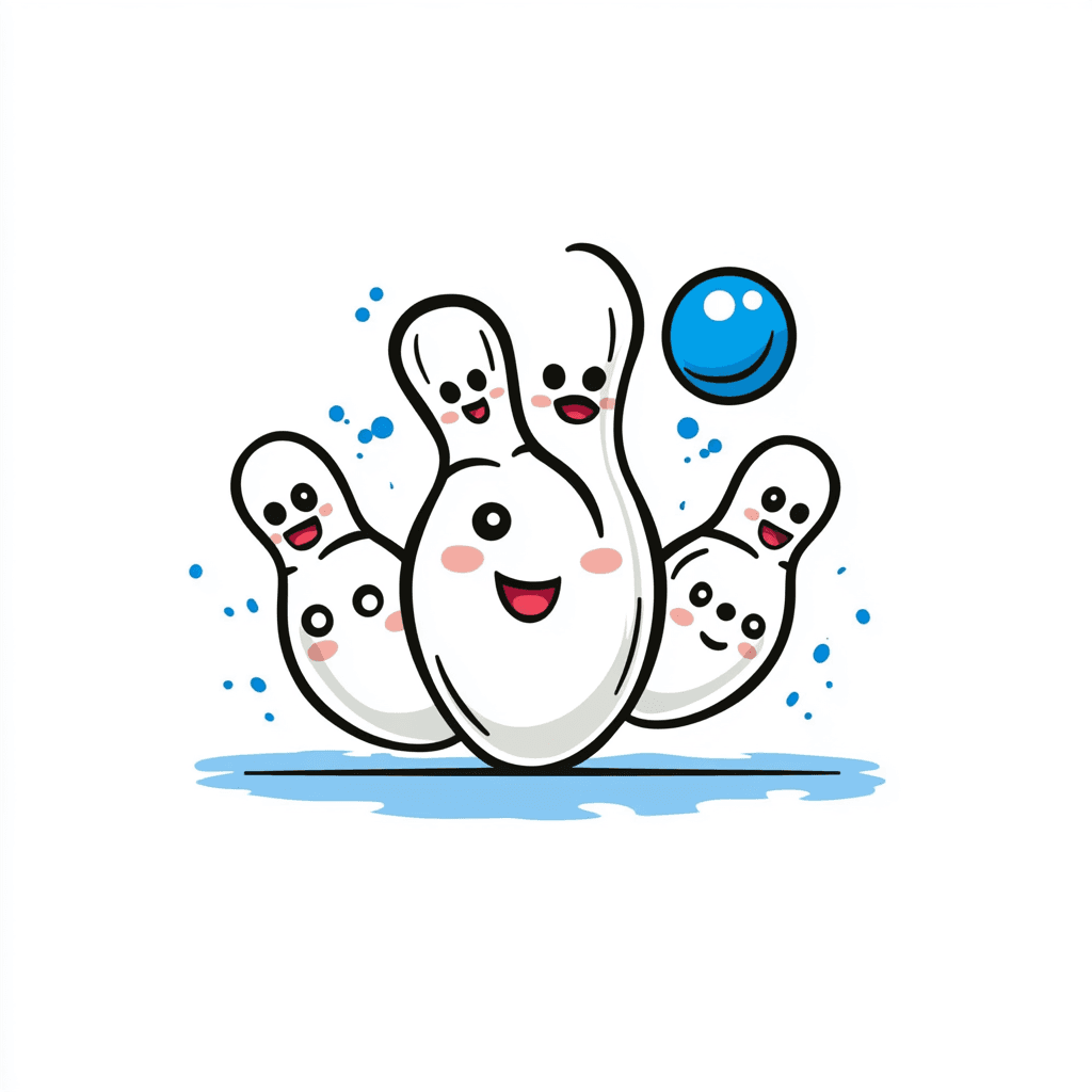 Cartoon Bowling 012 original repeating artwork