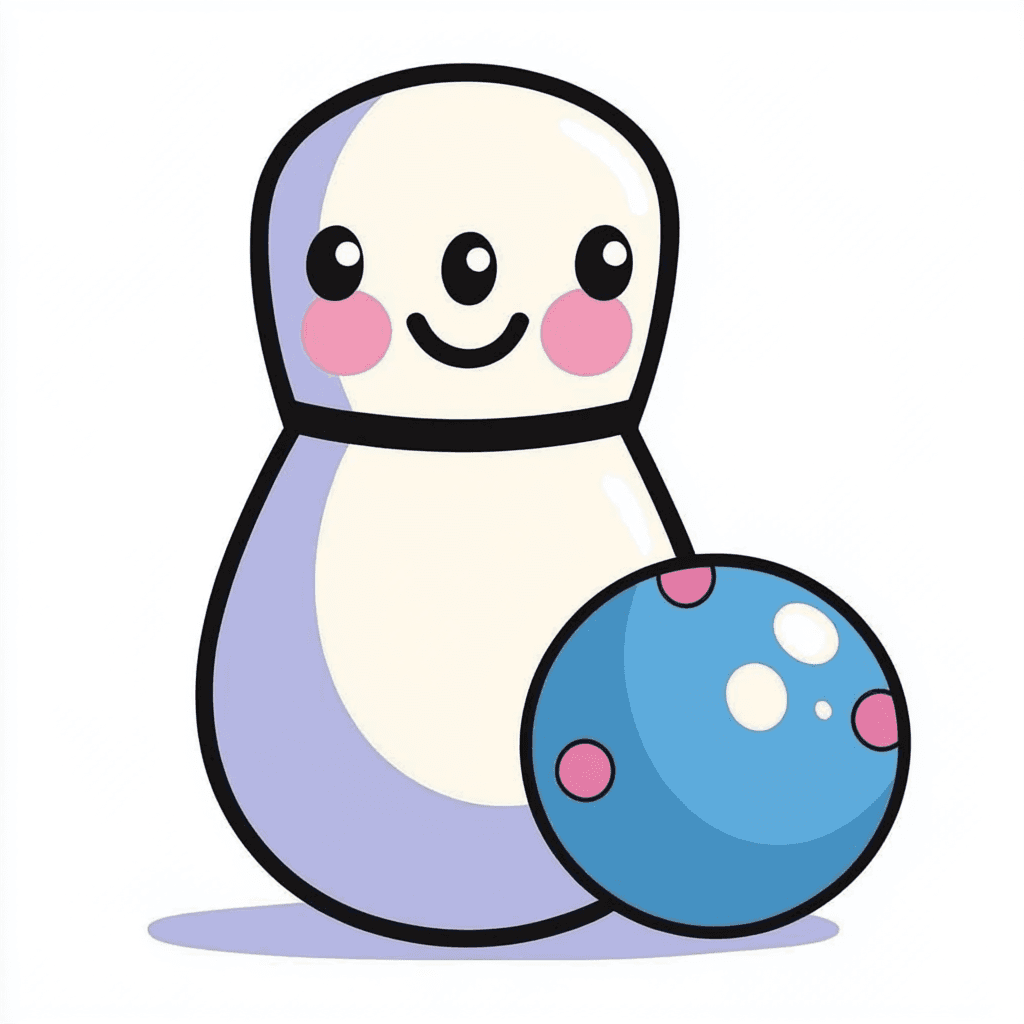Cartoon Bowling Flip original repeating artwork