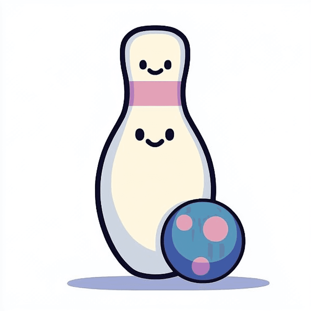 Cartoon Bowling 008 original repeating artwork