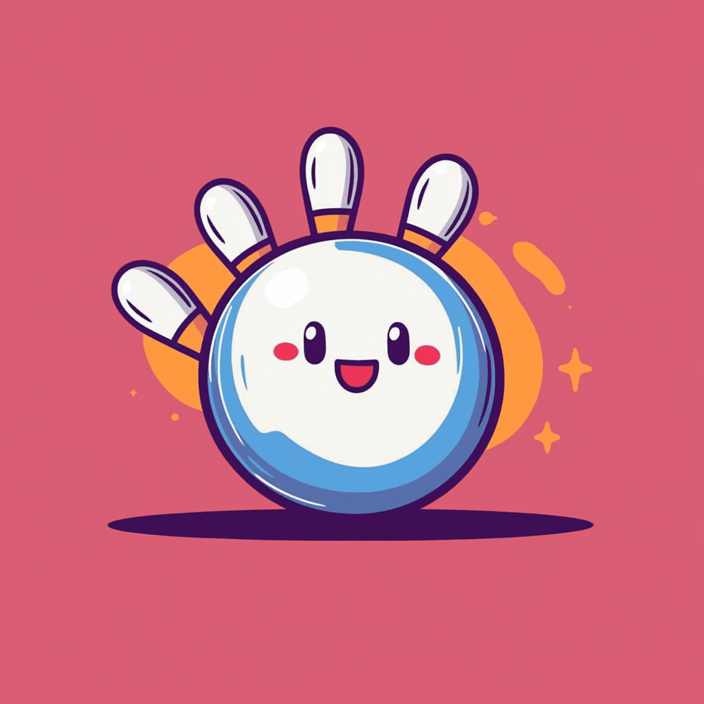 Cartoon Bowling Slide original repeating artwork