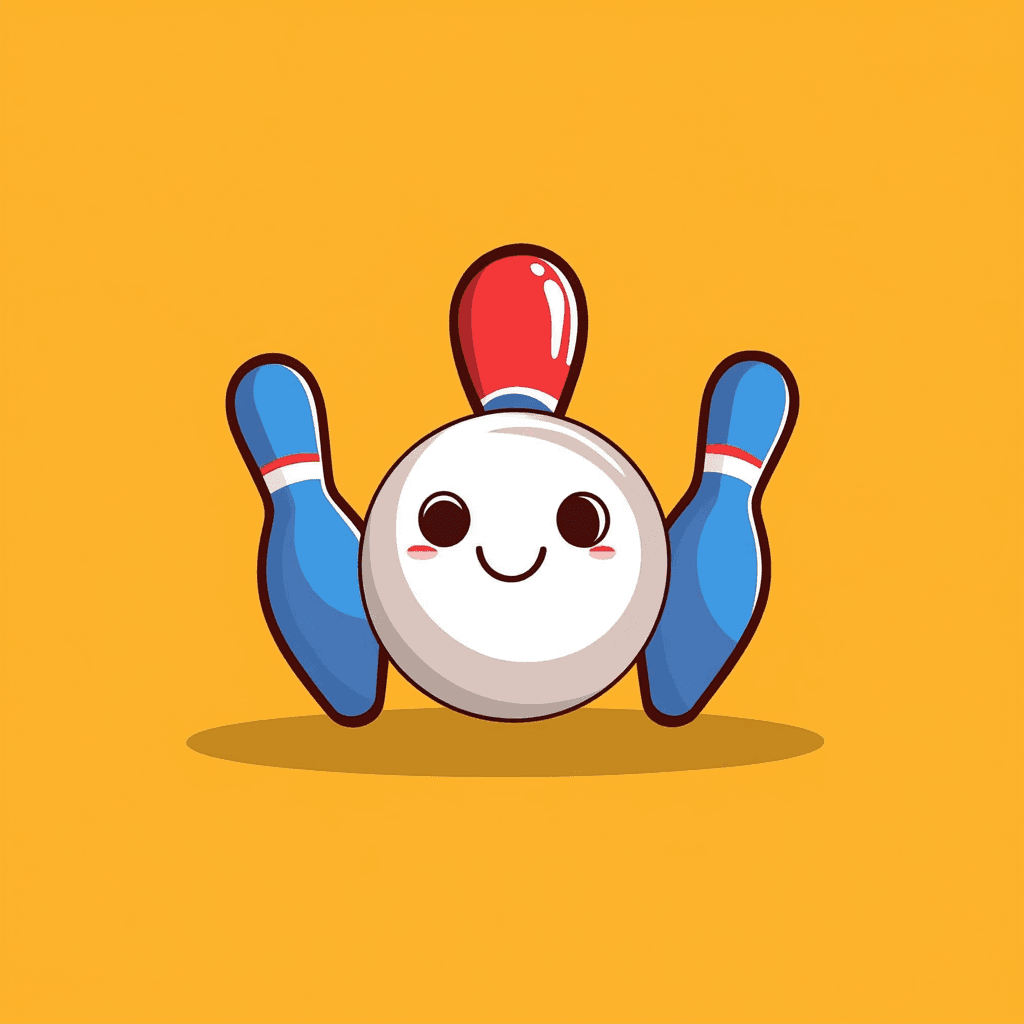 Cartoon Bowling Bounce original repeating artwork
