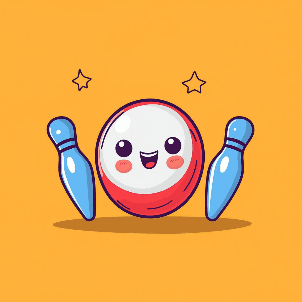 Cartoon Bowling Festival original repeating artwork