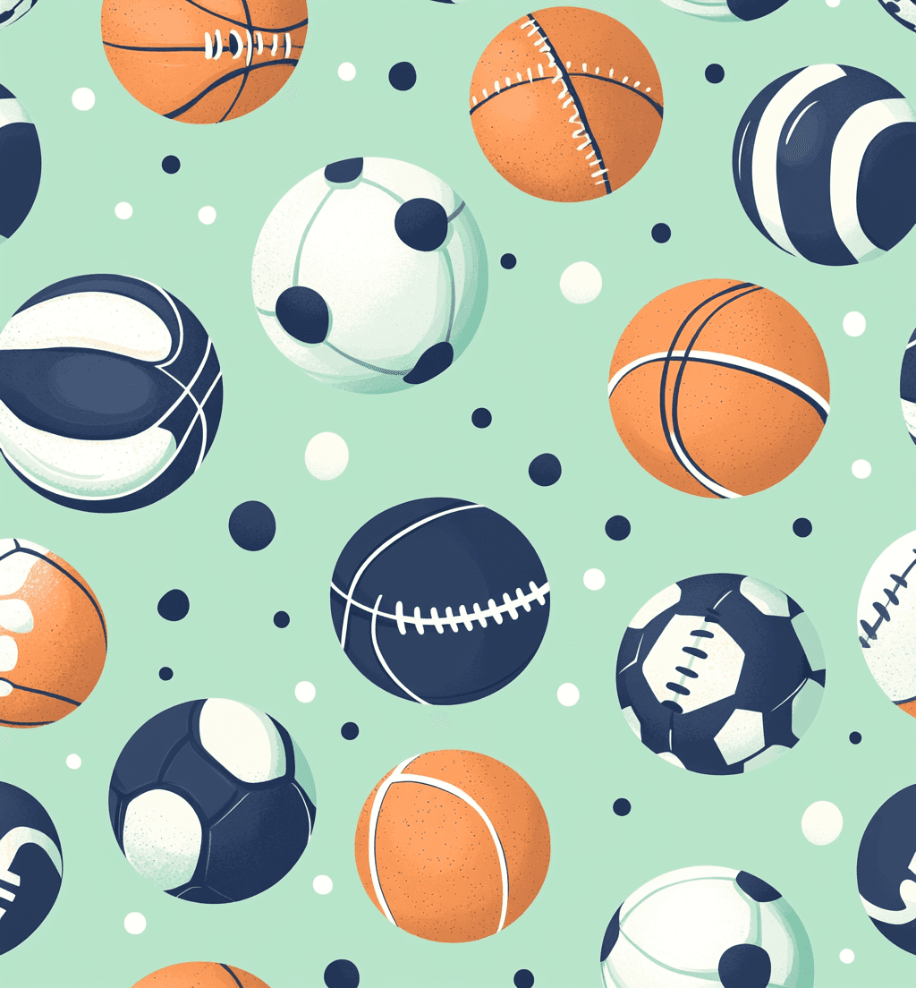 Sports Ball Rhythm original repeating artwork