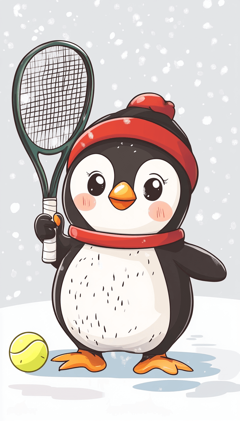 Penguin Glow original repeating artwork