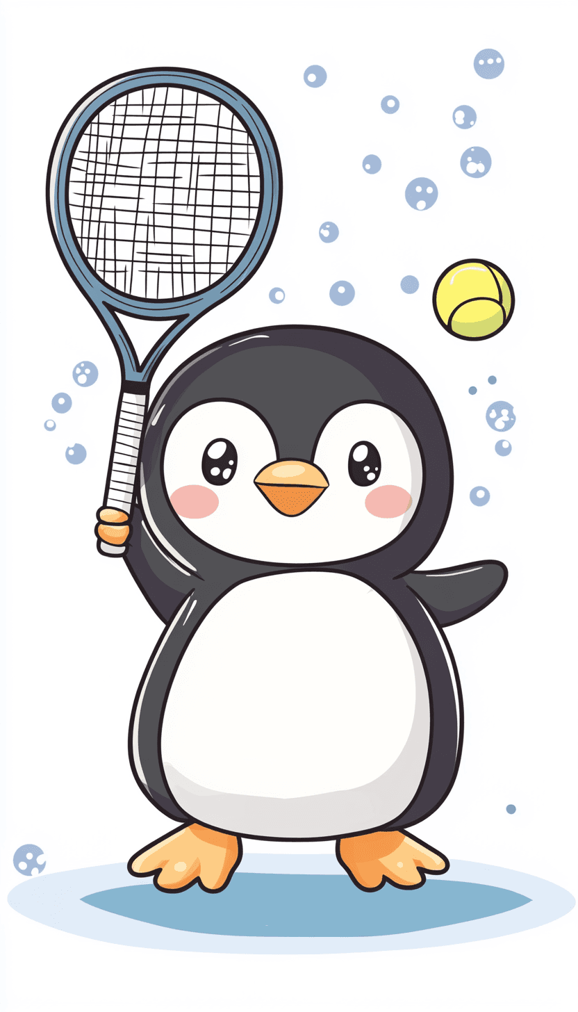 Penguin Picnic original repeating artwork