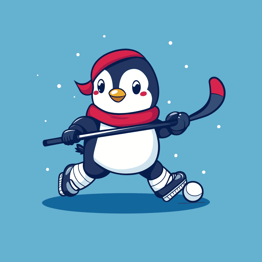 Penguin Kick original repeating artwork