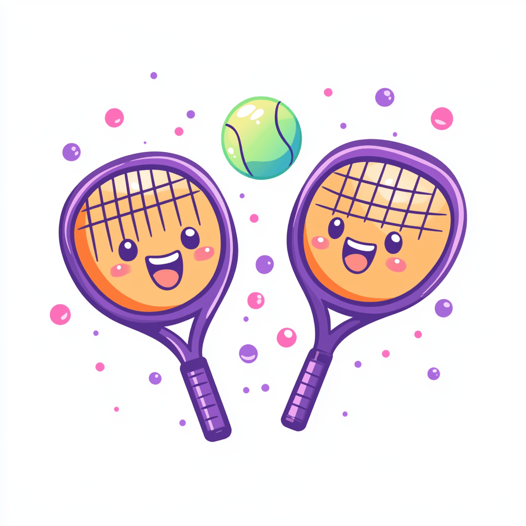 Cartoon Racket Pop original repeating artwork