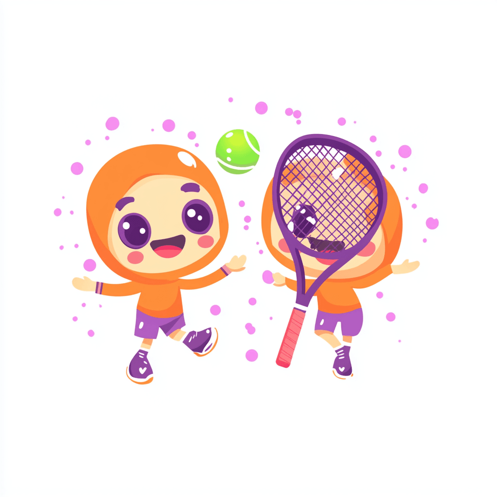 Cartoon Racket Picnic original repeating artwork