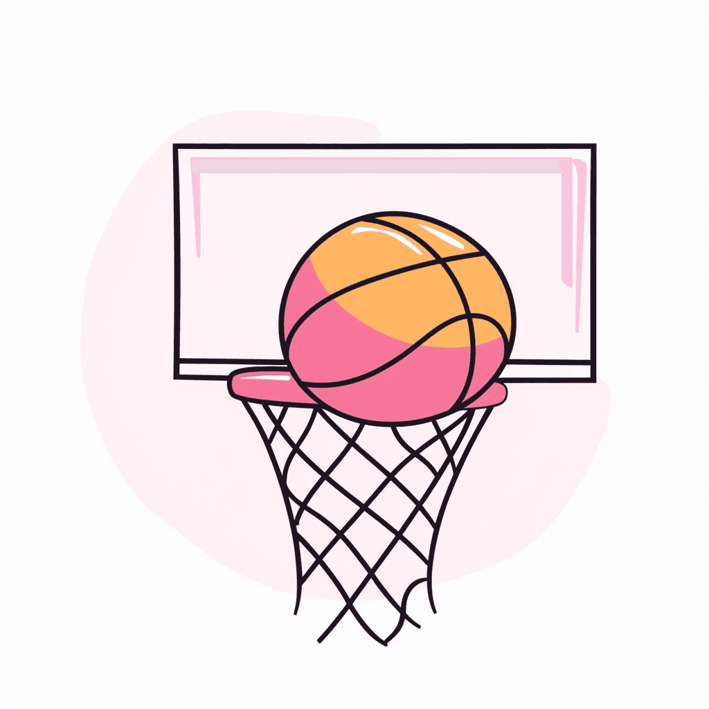 Basketball Morning original repeating artwork